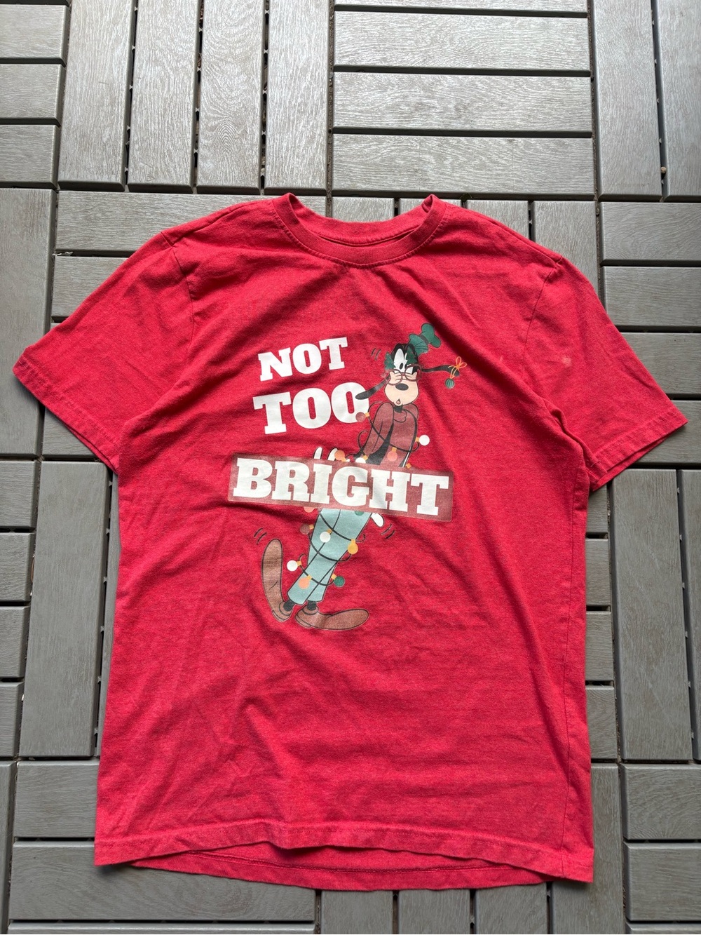 Disney Red 'Not Too Bright' Goofy Graphic Tee